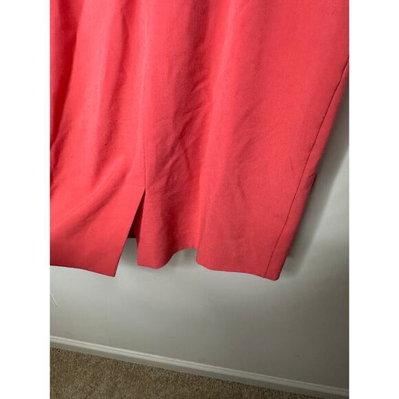 Calvin Klein Size 6 Ruffle Church Scuba Sheath Dress Peach Business Corporate - Picture 6 of 13